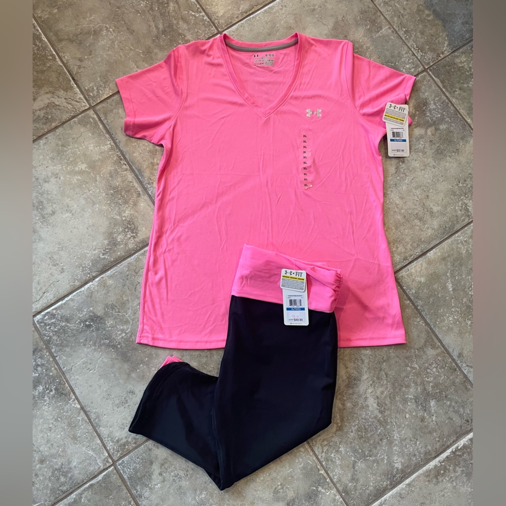 NWT Under Armour Shirt and Capri Pants Set